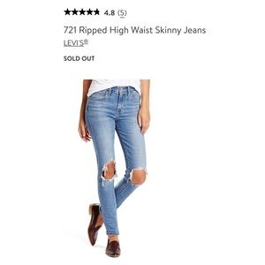 Levi’s 721 High-Rise Busted Out Knees Skinny Jeans
